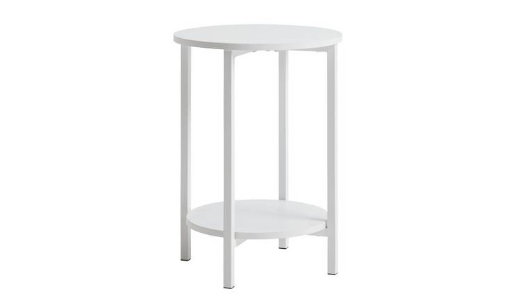 Argos Home Toby Round Side Table - White