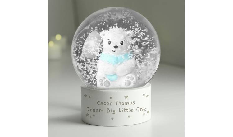 Personalised Message Polar Bear Christmas Snow Globe