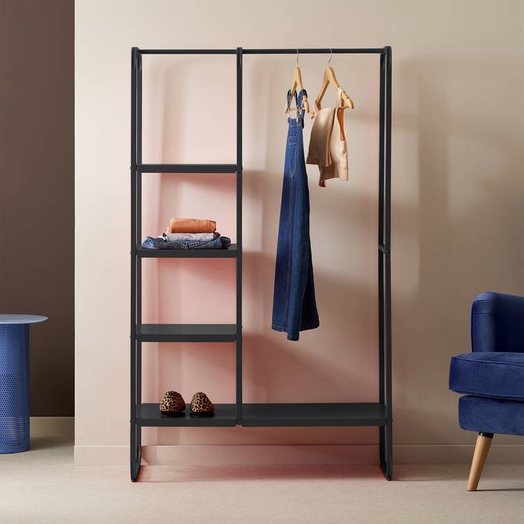 Habitat Lorelei Rail With Shelves - Black 0