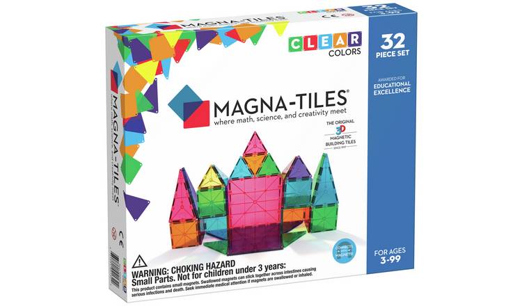Magna-Tiles Clear Colours 32 Piece Set Magnetic Toy
