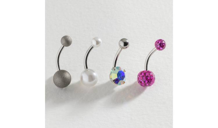 Buy Revere Surgical Steel Belly Bar Set of 4 Body jewellery Argos