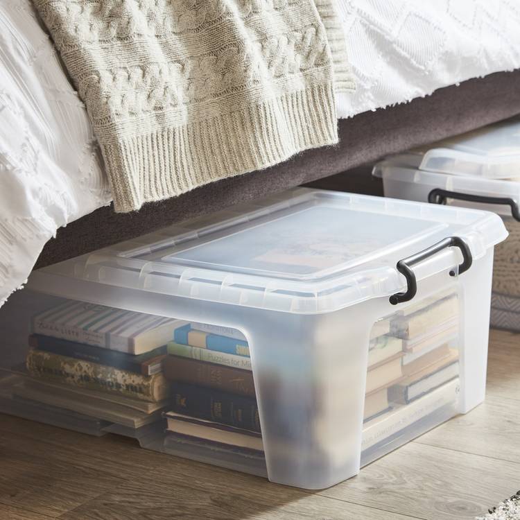 Strata Smart 50L Plastic Storage Boxes with Lid - Clear 0