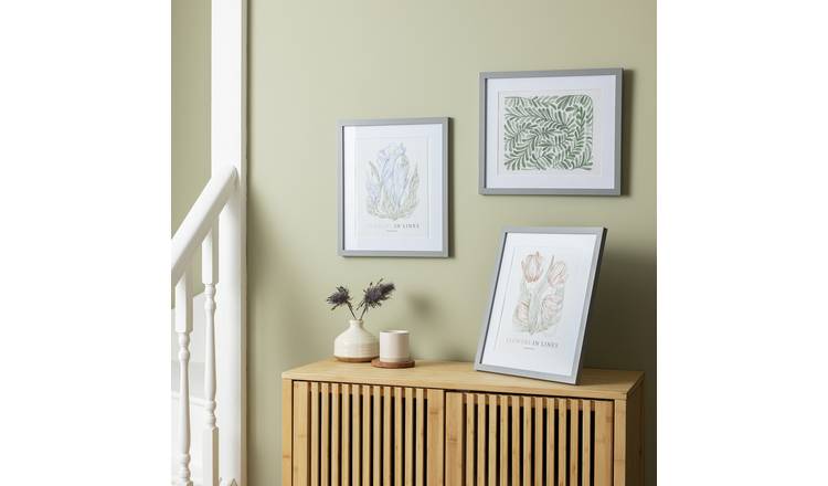 Habitat 3 Pack Grey Wooden Picture Frames - 8x10"