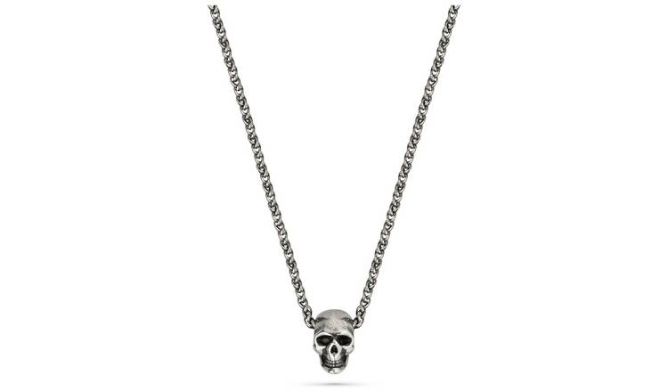 Police Polished Stainless Steel Skull Necklace