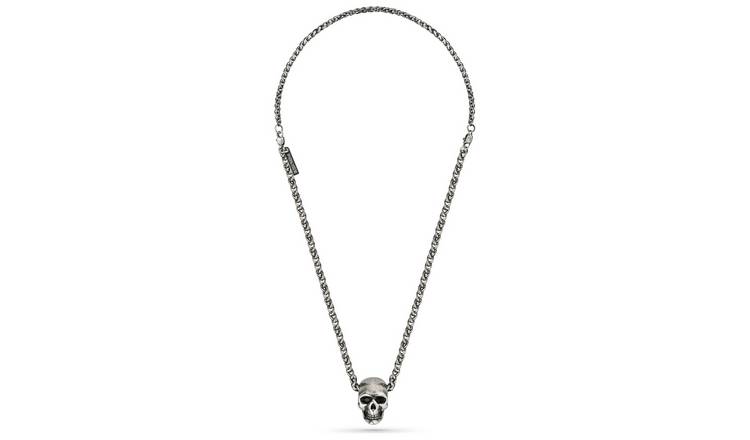 Buy Police Polished Stainless Steel Skull Necklace Mens necklaces and chains Argos