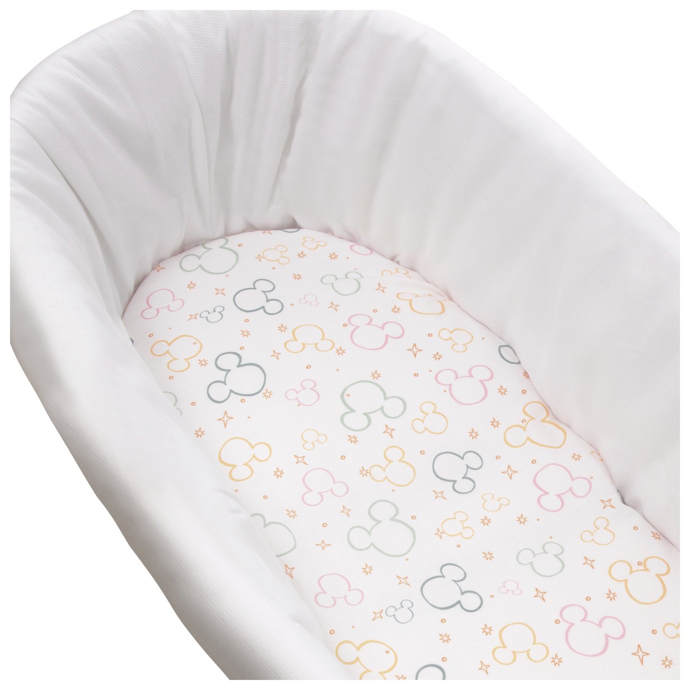 Disney Kids Mickey Mouse 2 pack White Fitted Sheets - Moses