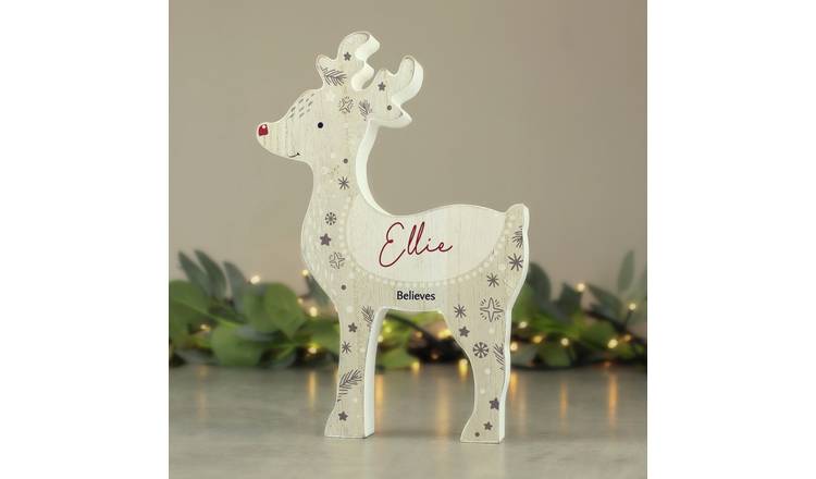 Personalised Message Red Nosed Reindeer Christmas Ornament