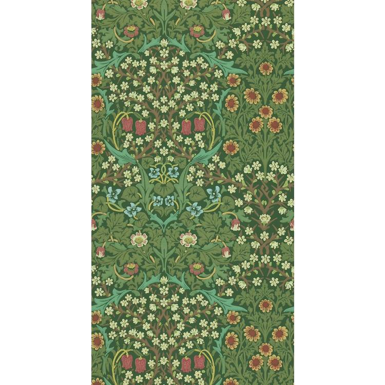 Morris & Co. Blackthorn Green Floral Wallpaper 0