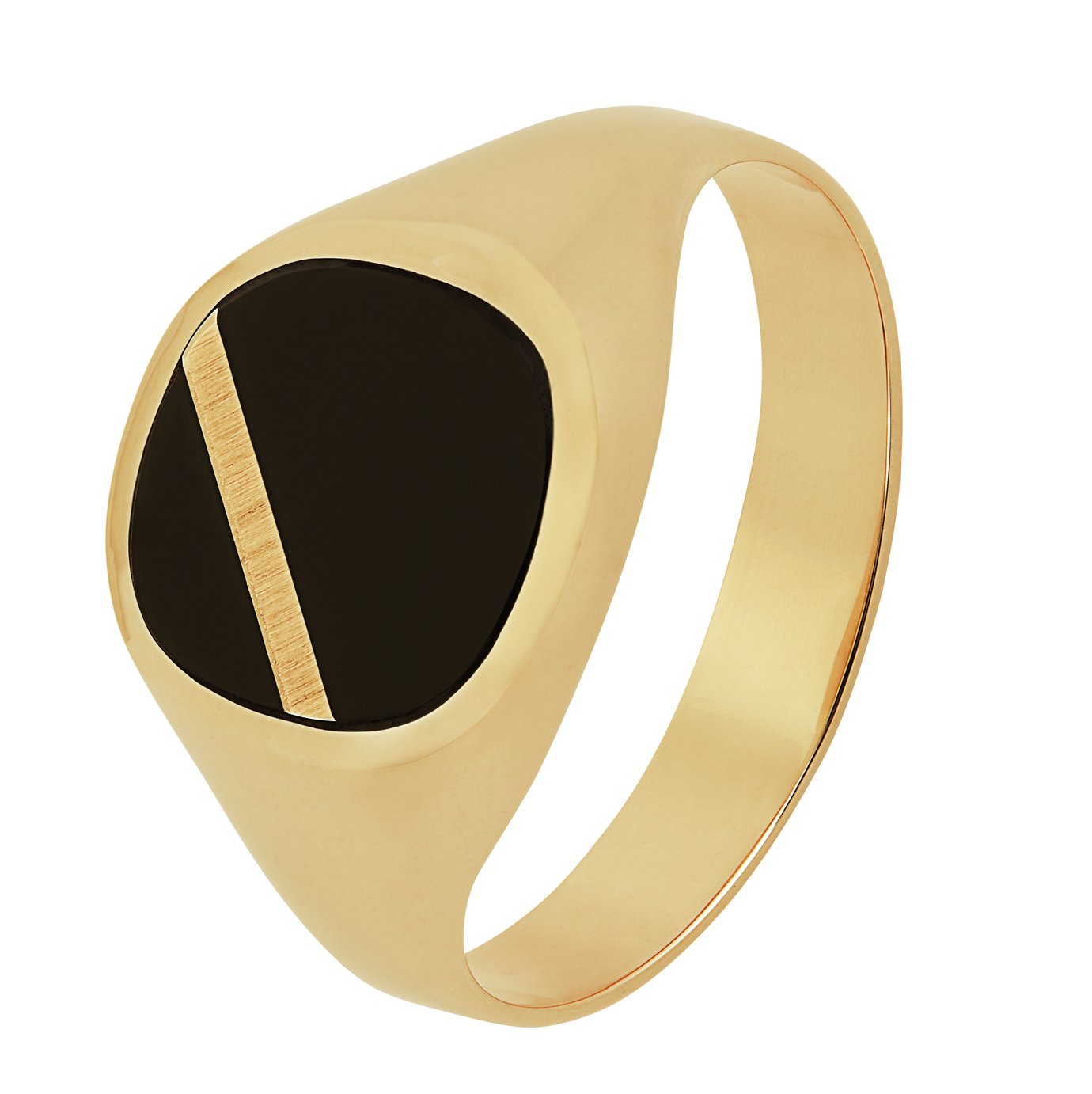 Revere 9ct Gold Onyx Stripe Ring - Y