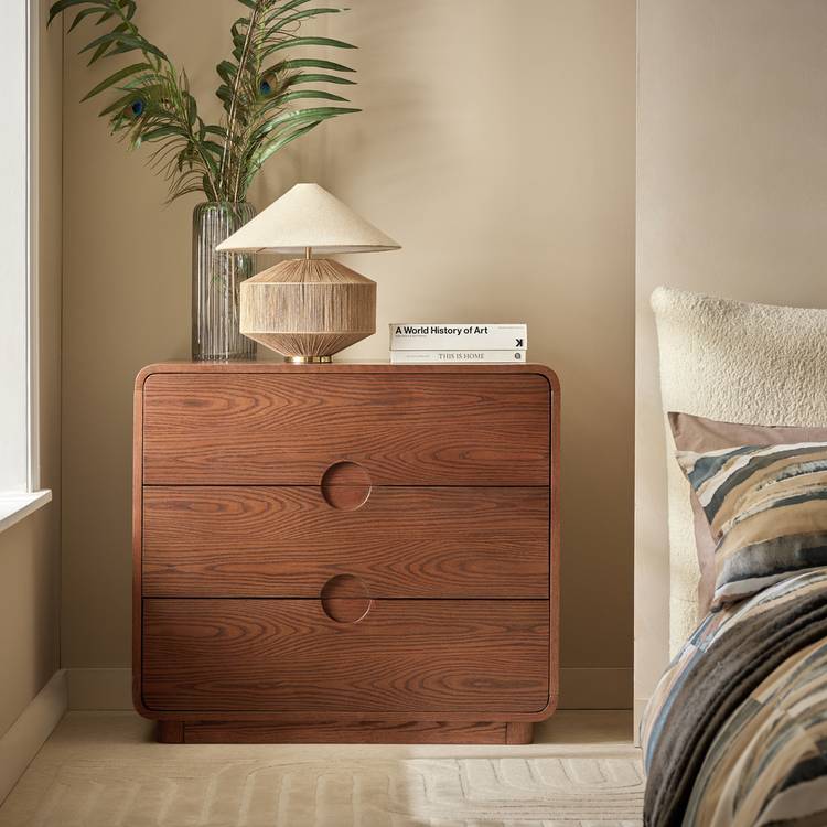 Habitat Adeje 3 Drawer Chest - Walnut 0