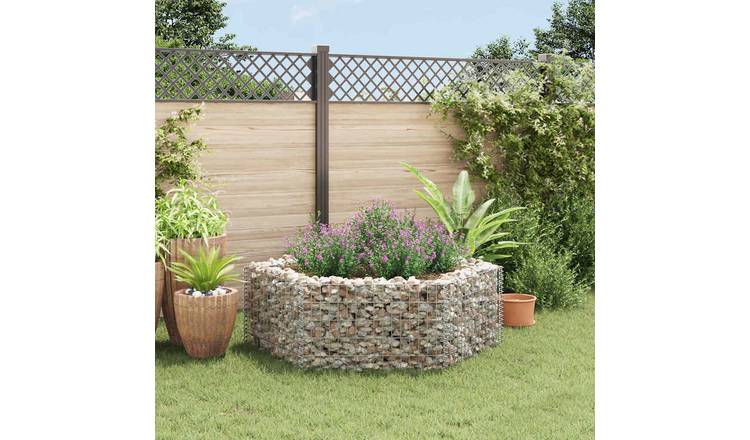 Walplus Galvanised Steel Gabion Raised Bed - Silver - 160 x 140 x 50 cm