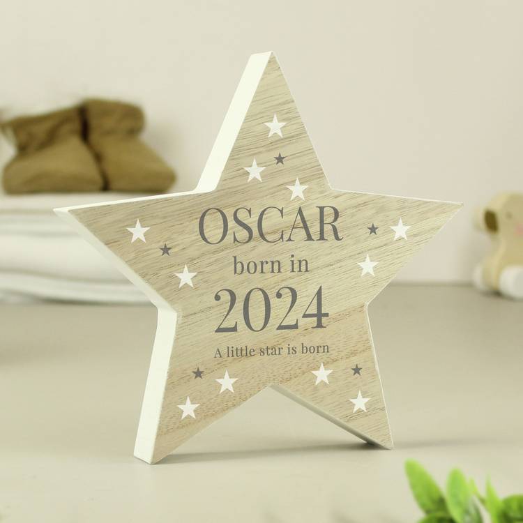 Personalised Message Born In Star Christmas Ornament 0