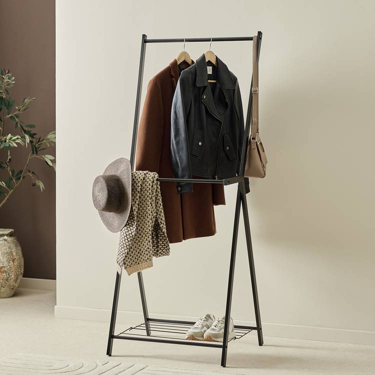 Argos Home Reece Two Tier Rail with Shelf - Black 0