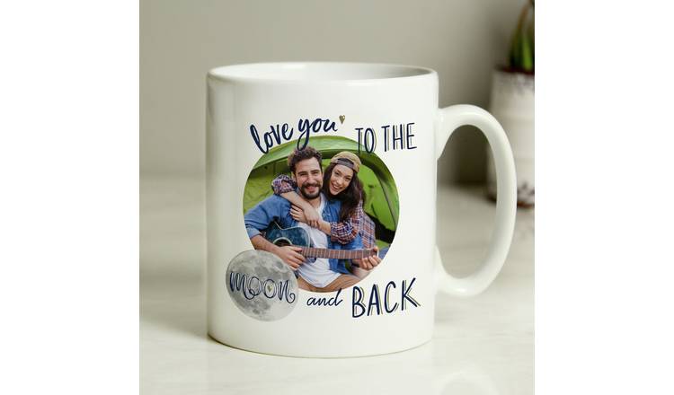 Personalised Message Moon And Back Photo Upload Mug