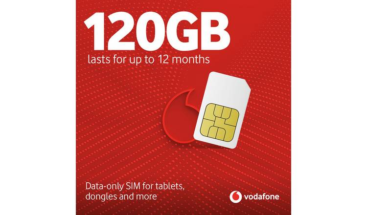 Vodafone 120GB Pay As You Go Data Only Sim Card