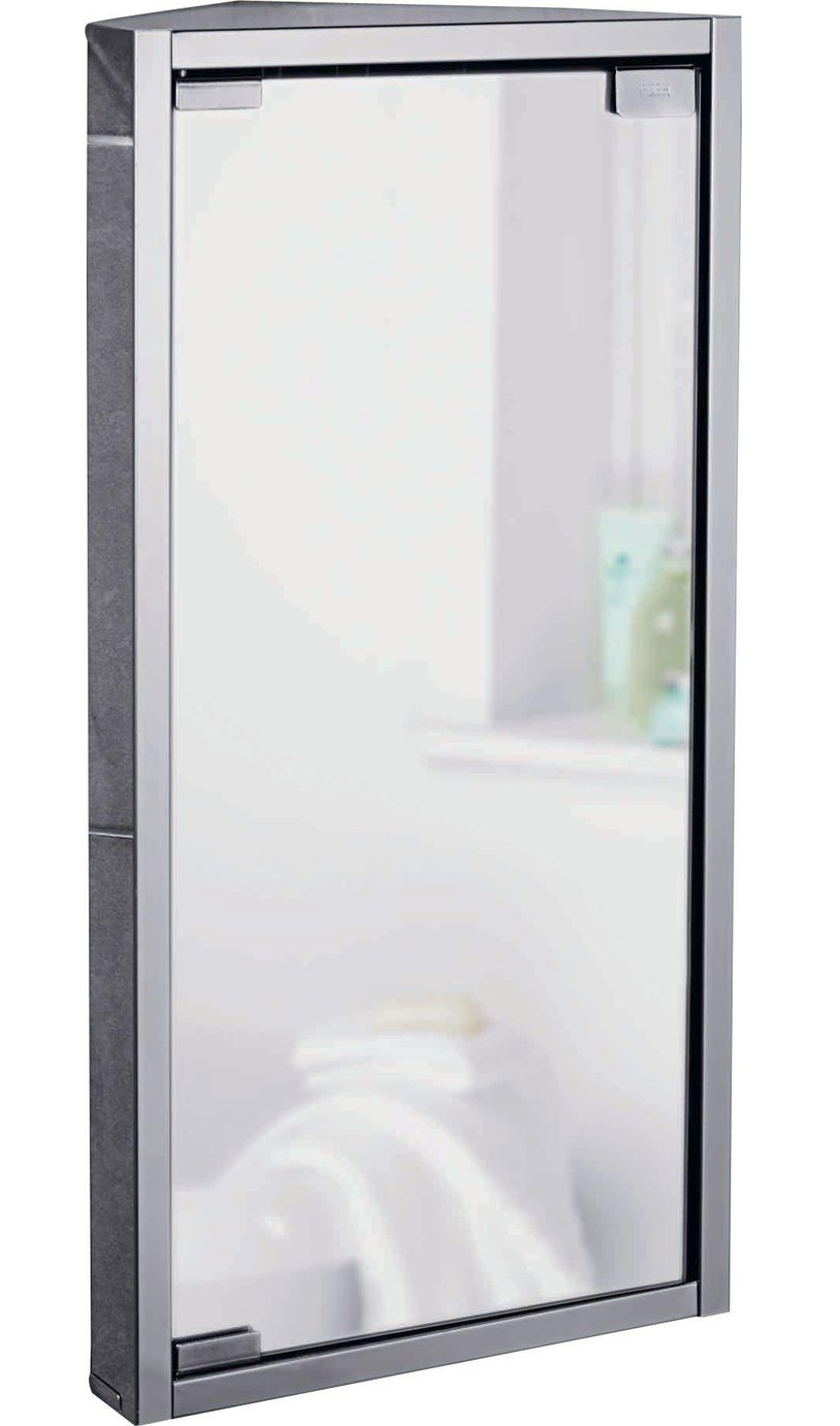 Argos Home Stainless Steel 1 Door Mirrored Cabinet