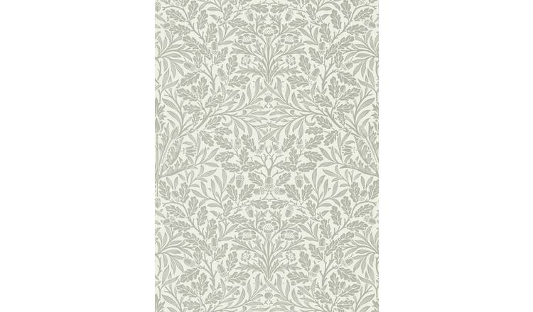 Morris & Co. Acorn Branches Grey Floral Wallpaper