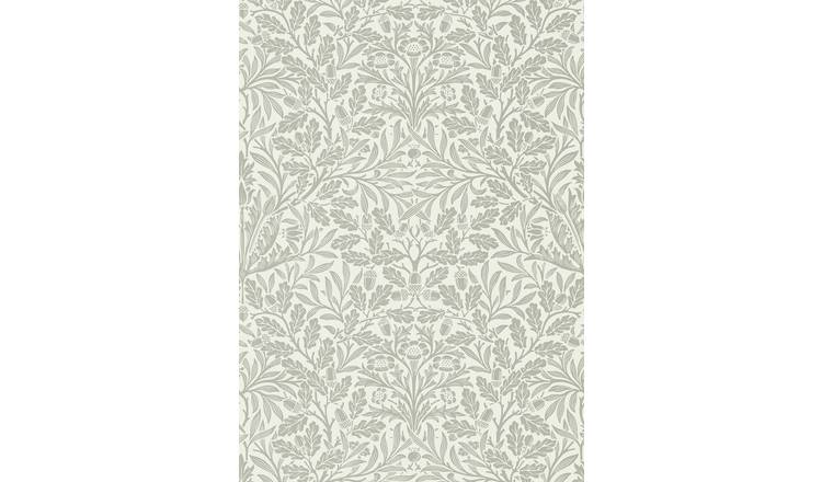 Morris & Co. Acorn Branches Grey Floral Wallpaper