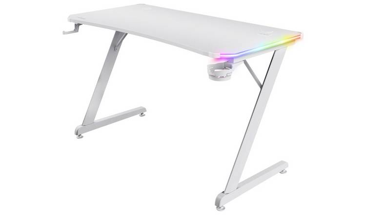 Trust GXT709 Luminus RGB Gaming Desk - White