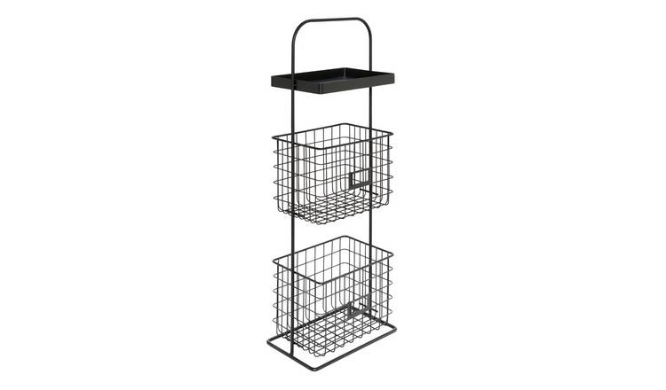 Buy Argos Home Free Standing 2 Tier Wire Unit Matt Black Freestanding Bathroom Cabinets Argos