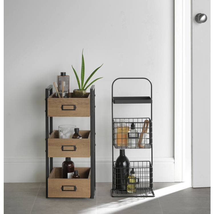 Habitat Basket Bathroom Storage Stand - Matt Black 0