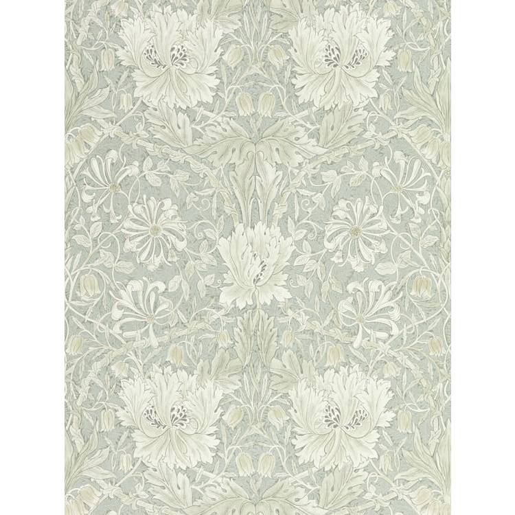 Morris & Co. Honeysuckle and Tulip Grey Floral Wallpaper 0