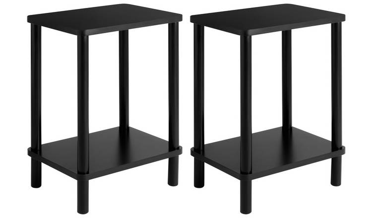 Argos Home Andrea Set of 2 Bedside Tables - Black