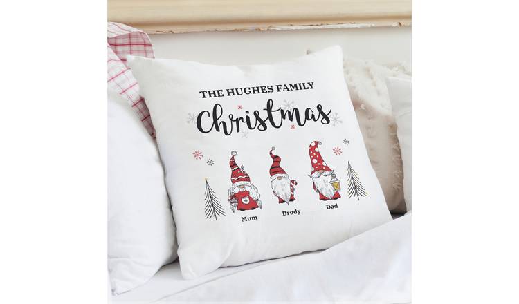 Personalised Message Gonk Family Christmas Cushion