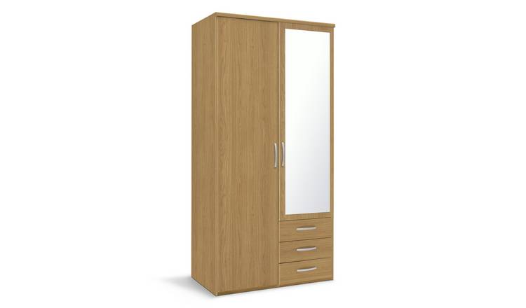 Argos Home Hallingford 2 Dr 3 Drw Mirror Wardrobe - Oak