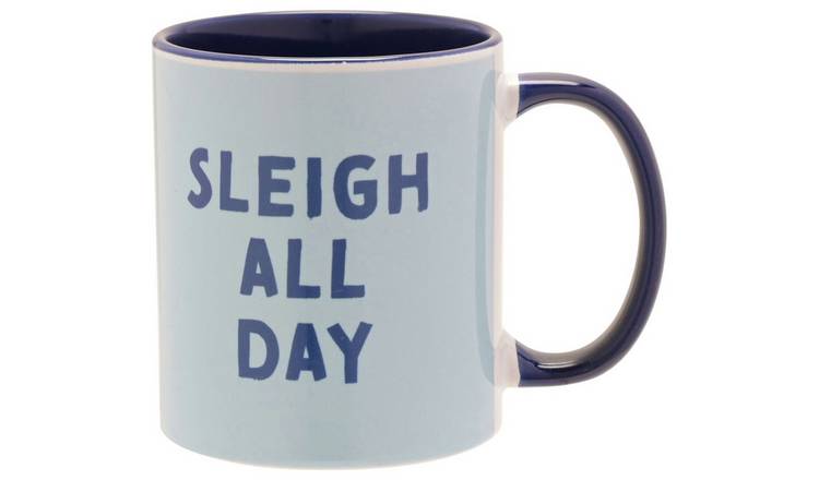 The Seasonal Gift Co Sleigh All Day Navy Handled Mug