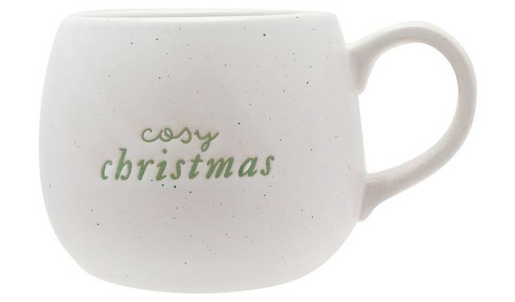 The Seasonal Gift Co White Speckled Cosy Christmas Mug