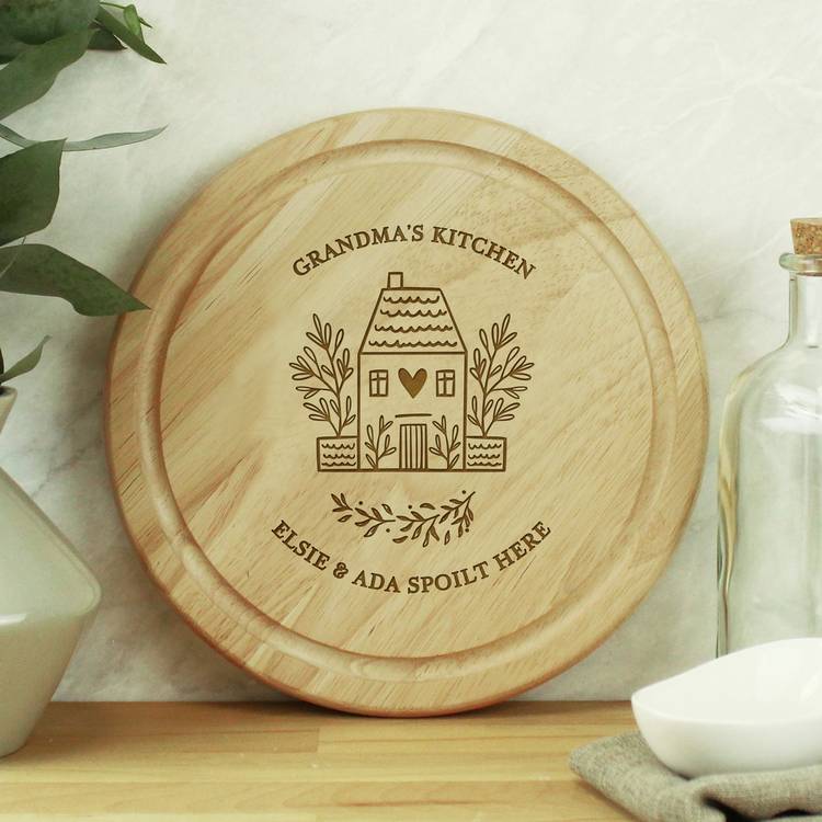 Personalised Message Home Round Chopping Board 0