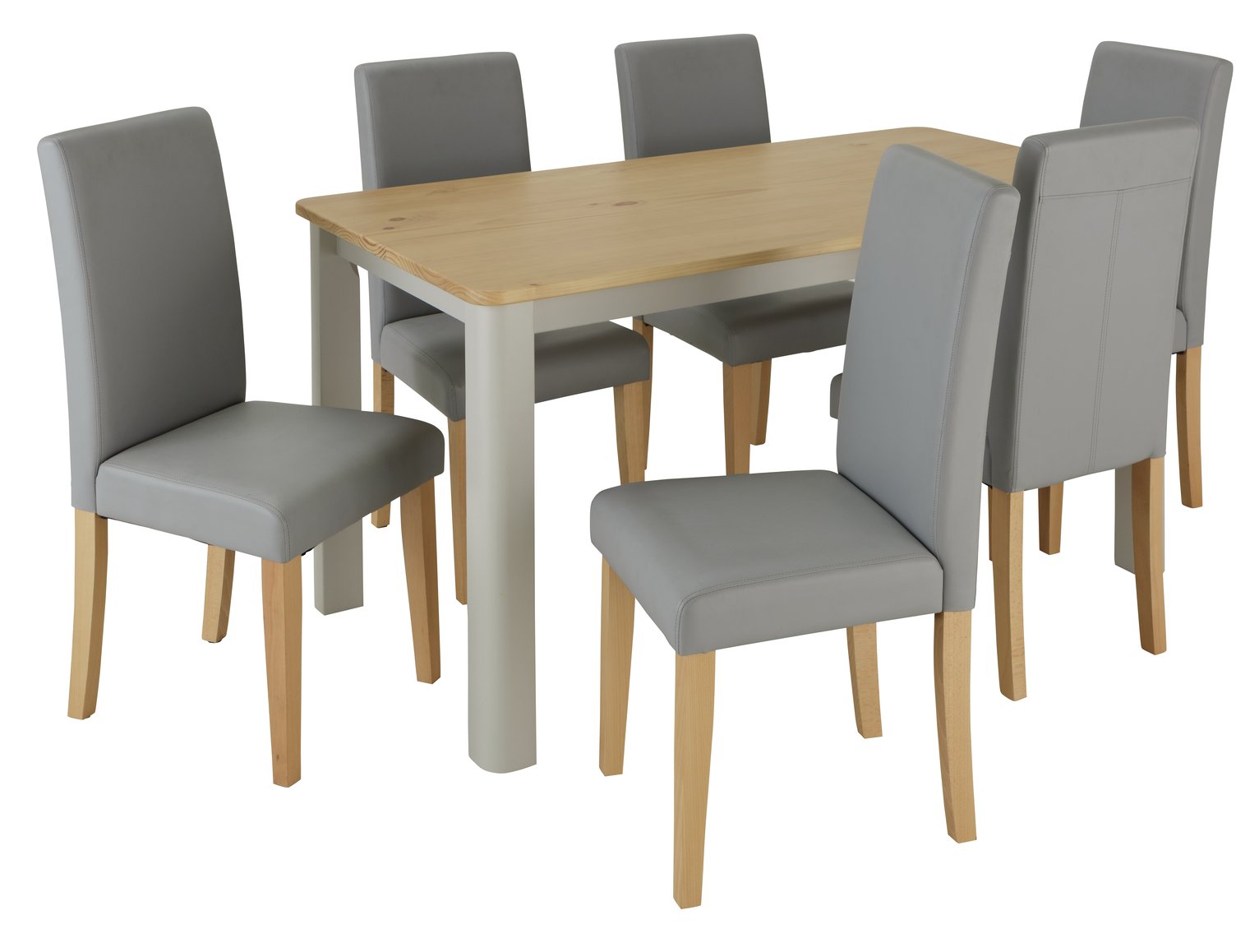 Argos Home Bournemouth Solid Wood Table & 6 Grey Chairs Review