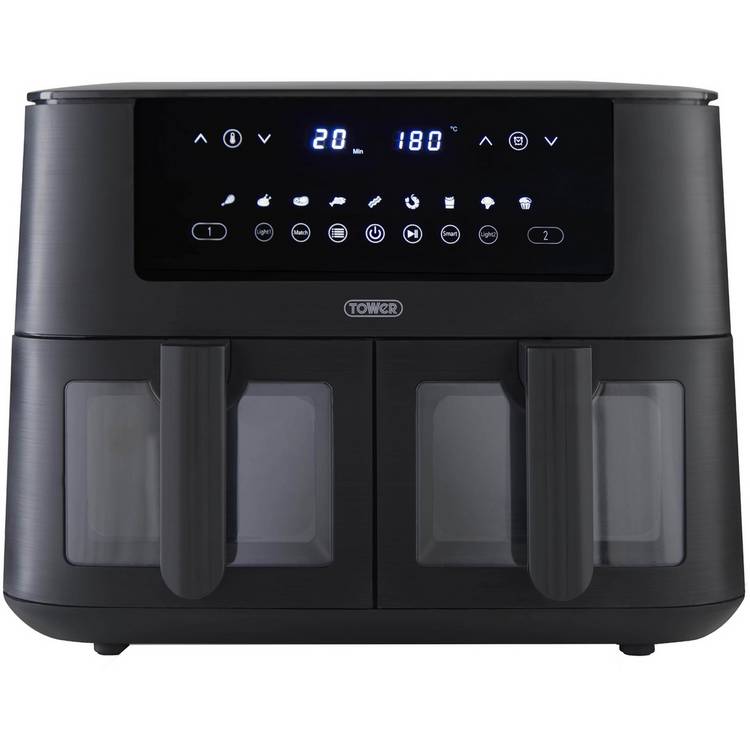 Tower T17151 Vortx Dual Basket 8L Air Fryer - Black 0