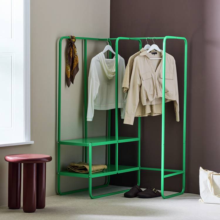 Habitat Lorelei 2 Shelves Rail Corner - Green 0