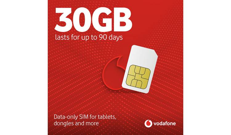 Vodafone 30GB Pay As You Go Data Only Sim Card