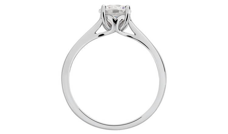 Buy Revere Sterling Silver Cubic Zirconia Engagement Ring T Womens rings Argos