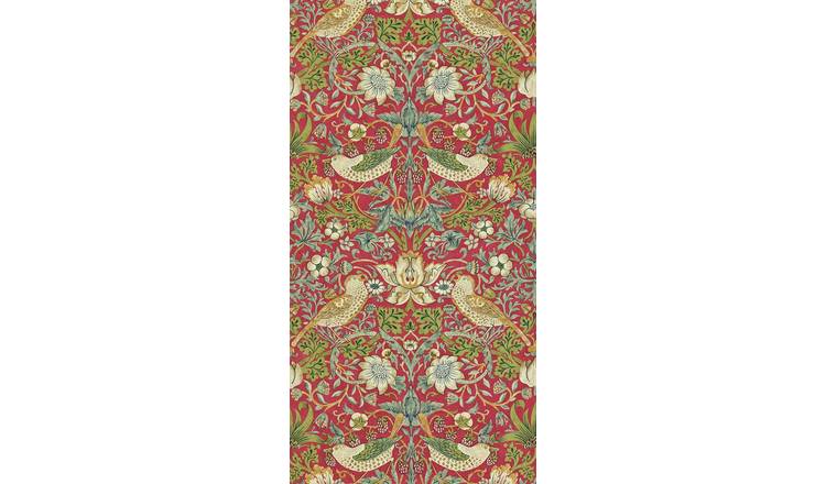 Morris & Co. Strawberry Thief Red Floral Wallpaper