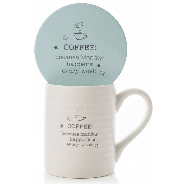 Love Life Monday Coffee Mug & Coaster Set 0