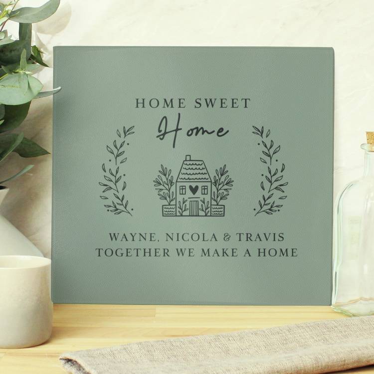 Personalised Message Home Glass Chopping Board 0