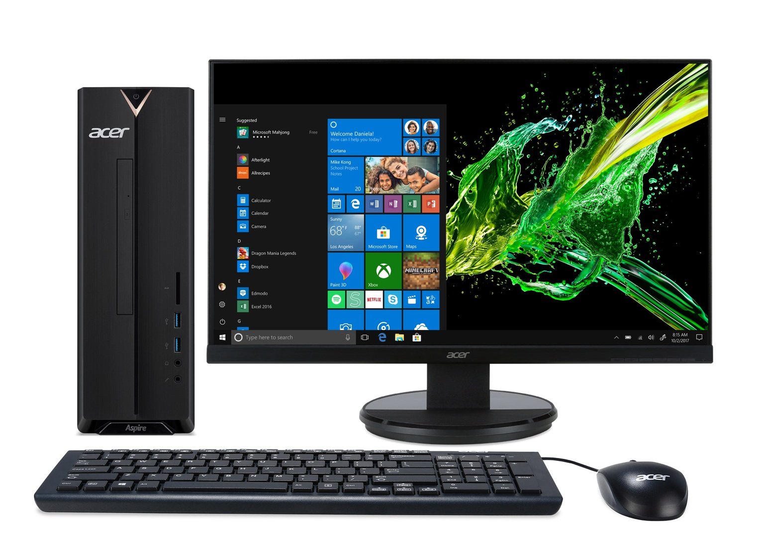 Acer Aspire XC-330 A6 4GB 1TB PC & 22 Inch K2 Monitor Bundle