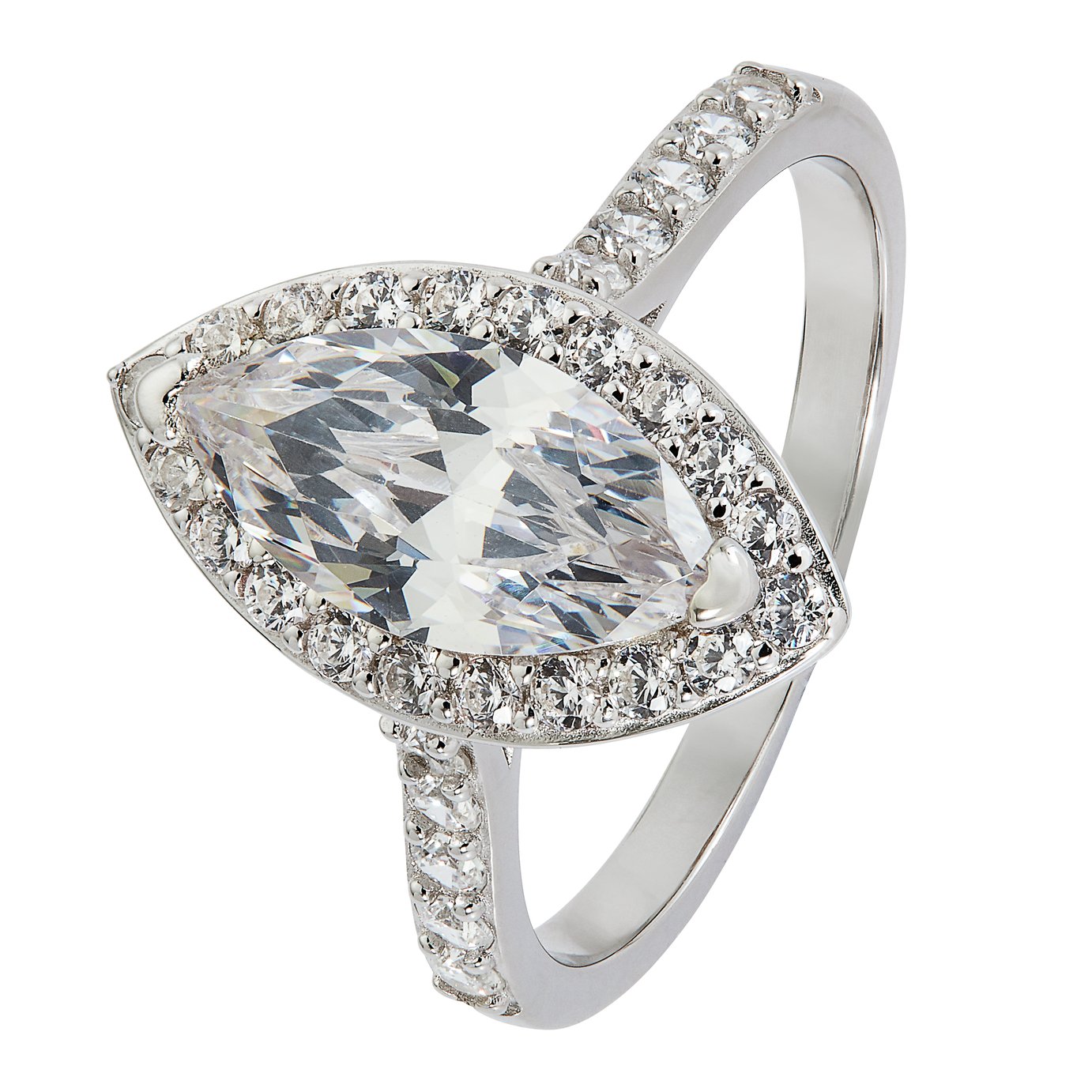 Revere Silver Marquise Cut Cubic Zirconia Halo Ring Review