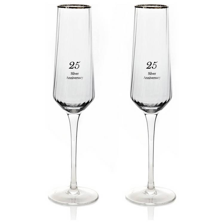 Amore by Juliana Set of 2 25th Anniversary Flute Glasses 0