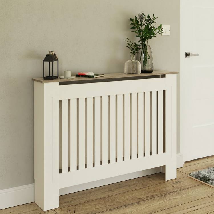 GFW Longslow Medium Radiator Cover - White & Oak 0