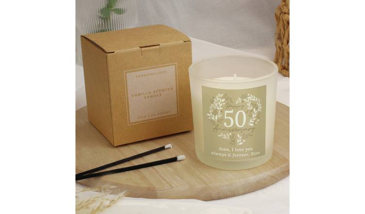 Personalised Message 50th Wedding Anniversary Candle Jar