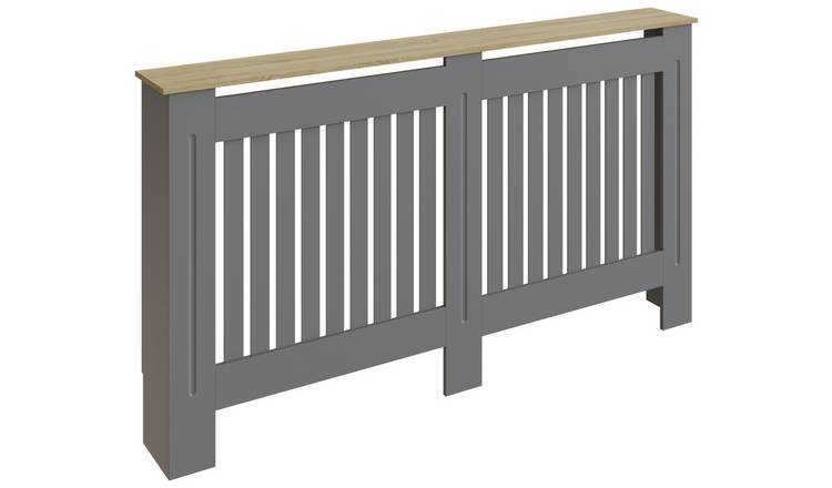 GFW Longslow Large Radiator Cover - Grey & Oak