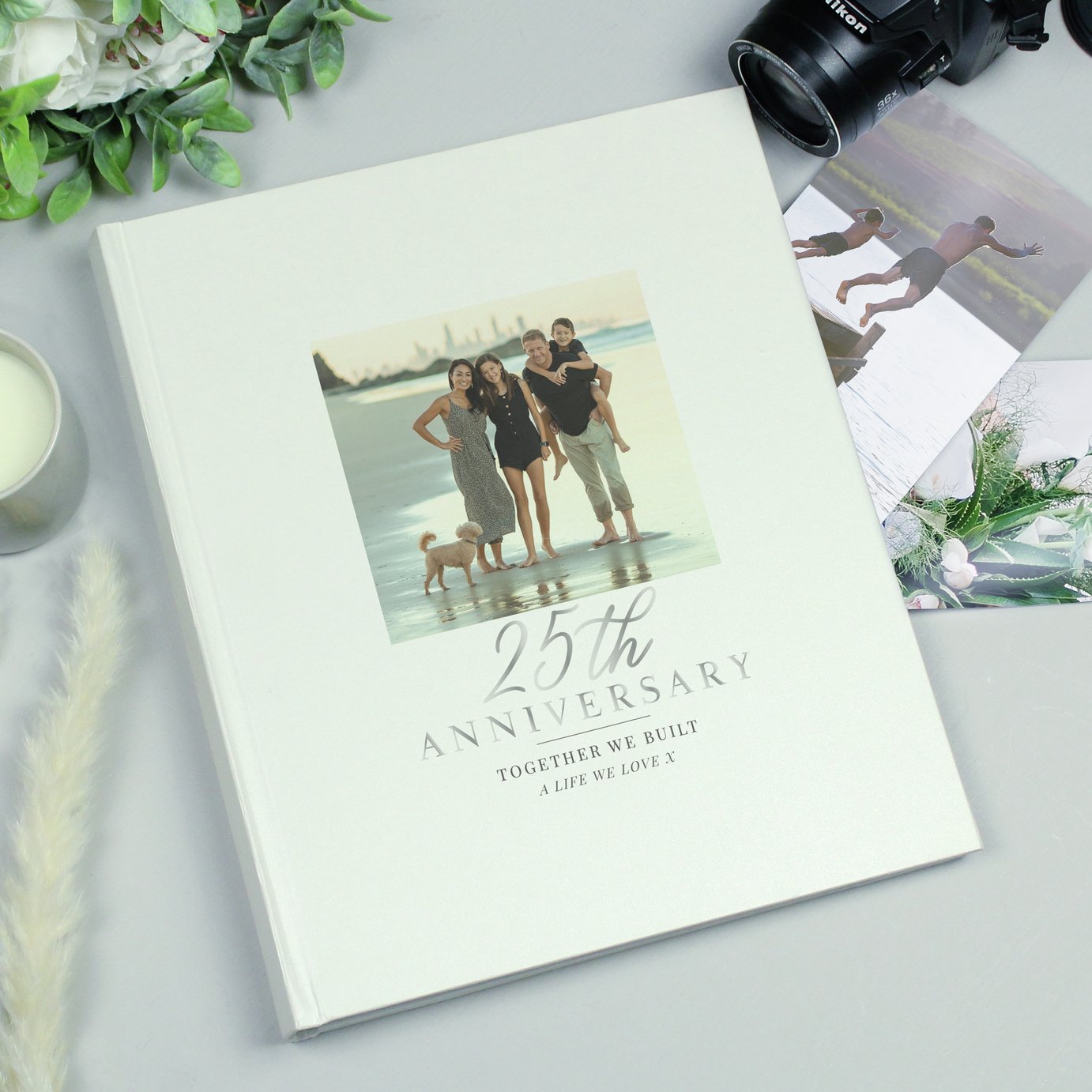 Buy Personalised Message 25th Anniversary Photo Album | Pen sets