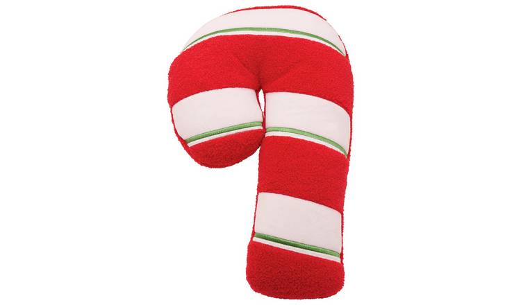 The Seasonal Gift Co Candy Cane Shaped Christmas Cushion