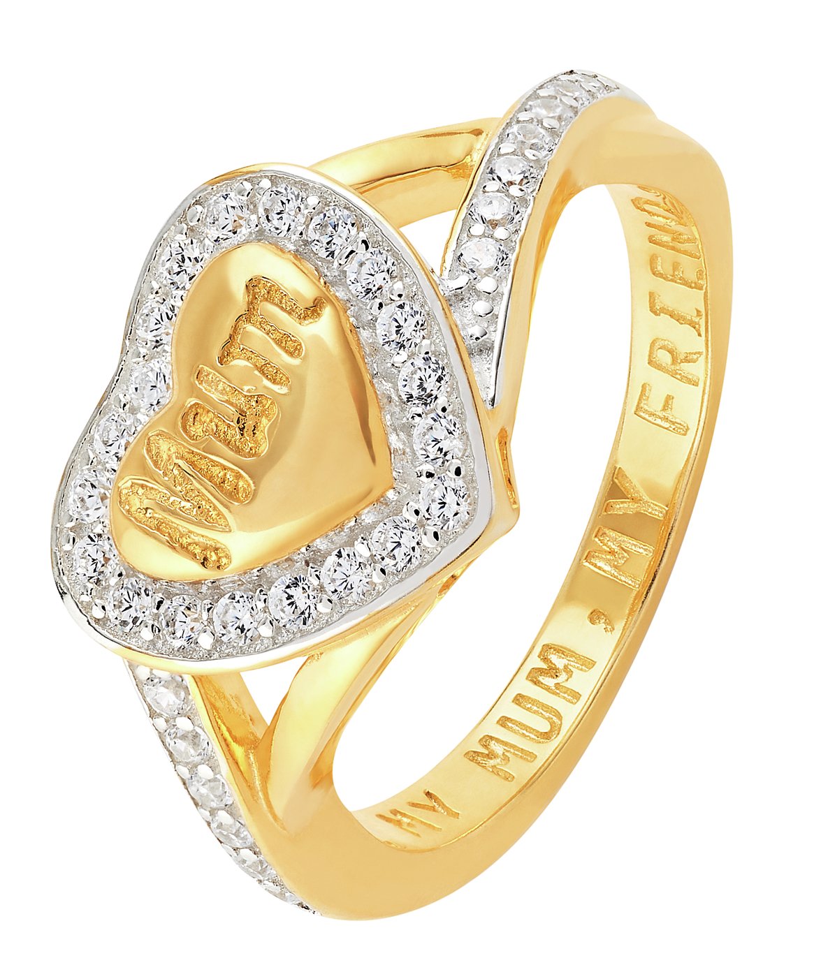 Moon & Back 9ct Gold Plated  'My Mum, My Friend' Ring -N