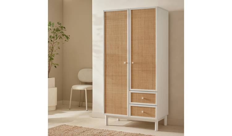 Habitat Simone 2 Door 2 Drawer Wardrobe - White & Oak